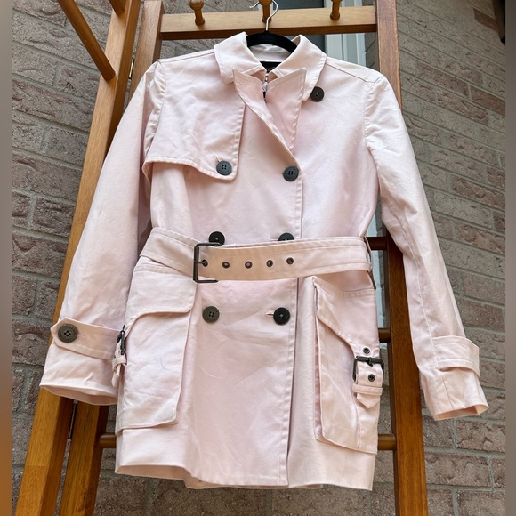 tommy hilfiger baby pink short trench coat - Picture 2 of 12